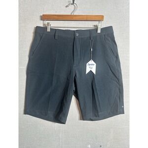 NWTS 1764 Signature Eagle Golf Shorts Mens 34 Black Perforance Stretch